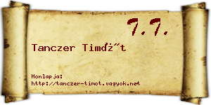 Tanczer Timót névjegykártya